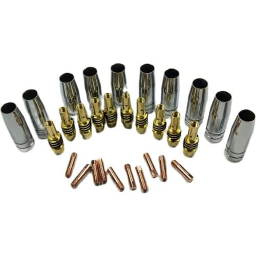 15AK Torch Gun Consumables 30pcs MIG Torch Gas Nozzle Tips Holder for MIG MAG Welding Machine