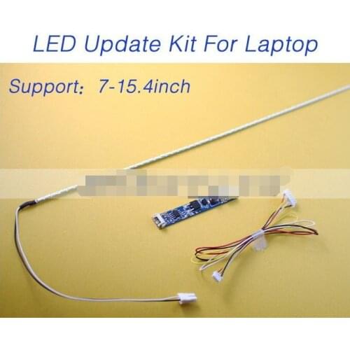 LCD Laptop Dimable LED Backlight Lamps Adjustable Light Update Kit Strip+Board 9-25V Input Free Shipping