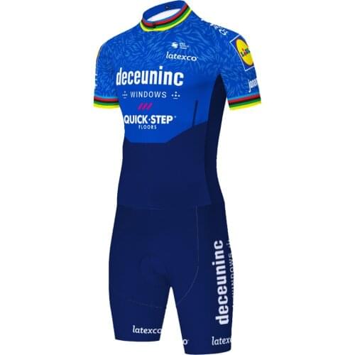 Cycling Jersey QUICK STEP One Piece Skinsuit Bicicleta Para Equipamento Camiseta Masculino Conjunto Maillot Hombre Ropa Ciclismo