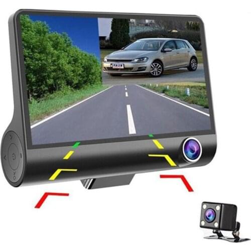 3 in 1 4 Inch Car DVR 170 Degree 1080P HD Dash Cam Dual Lens Dashcam with Camera Car Front Back Inside Video Recorder