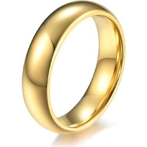 Handcrafted Jewelry 4mm 6mm 8mm Carbide Tungsten Gold Tone Marriage Engagement Couple Rings for Men and Women