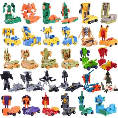 16Pcs Deformation Cars Toys Super Mini Transformation Robot Car Model Random Color Transform Plane Chariot Figure Toys CT0342