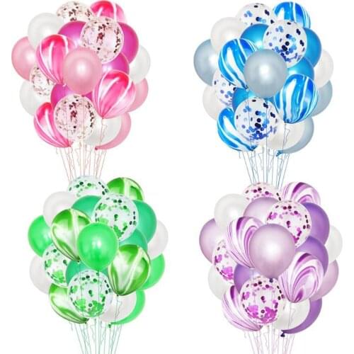 21pcs/lot Navidad 12inch Marble Latex Balloons Wedding Birthday Party Decorations Kids Confetti Balls Baby Shower Party Supplies