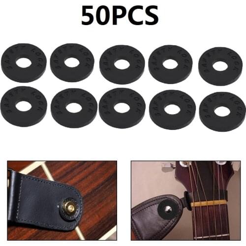 50pcs Electric Guitar Strap Locks Blocks Rubber Material Bass Guitar Strap Lock Guitar Parts & Accessories