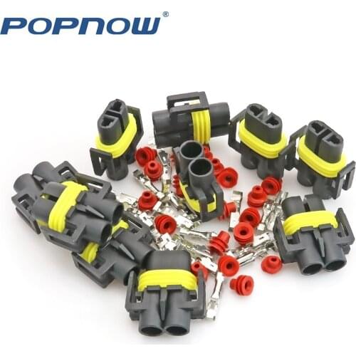 Popnow H8 H9 Headlight Adapter H11 HID Xenon Bulb Socket Female 880 881 Fog Light Connector Fog Lamp Repair Plug Terminals 10pcs