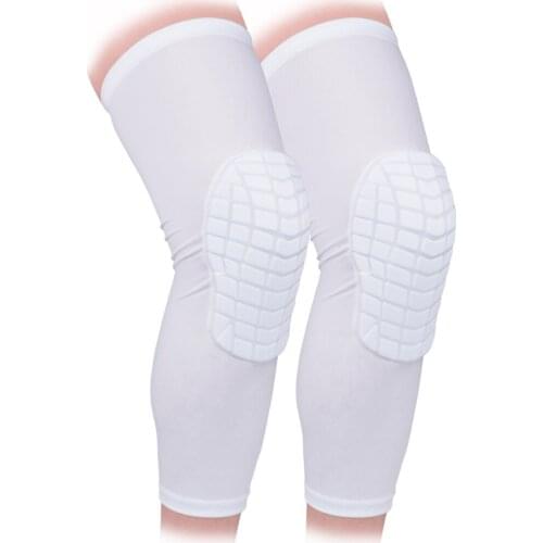 Knee Sleeve Long Leg Sleeves Braces for Basketball and All Contact Sports, Kids Youth and Adult, Sold as 1 Pair (2pcs)