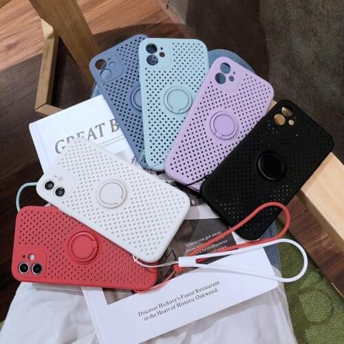 For iPhone 12 pro max Case Original Case For iPhone 11 Pro Max 12 Mini XR 11 Cover Liquid Silicone Finger Ring Holder Strap Case