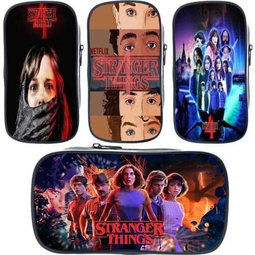 Large Capacity Stranger Things 4 Pencil Case Boys Pen Bag Girls Cosmetic Case Pencil Holder Storage Bags Supplies Pencil Pouches