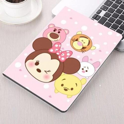 Disney Mickey Minnie tablet case for iPad Pro air3 iPad Mini1 2 3 4 5 Silk pattern tablet case for iPad Pro air3 iPad Air 1-4 9