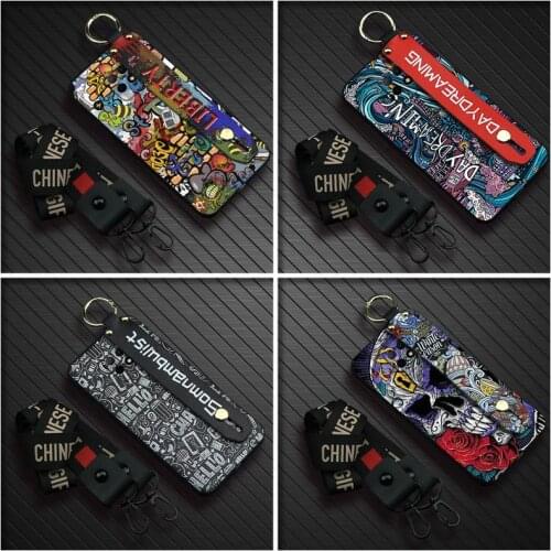 Cover Wrist Strap Phone Case For Xiaomi Redmi 10X 5G Durable Phone Holder Shockproof For Woman