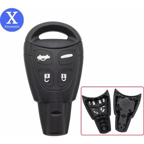 Xinyuexin 4 Buttons Car Key Case Shell Fob for SAAB 93 95 9-3 9-5 WF 4 ABS Plastic Car Replacement Key Case Shell No Logo