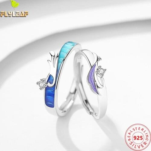 Enamel Dragon Phoenix Open Couple Ring For Women Men 925 Sterling Silver Birthday Valentines Day Gift Fasion Fashion Jewelry
