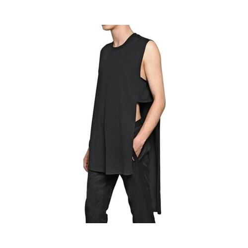 European and American fashion mens hairdresser show, nightclub performance style mens personality irregular long vest, large