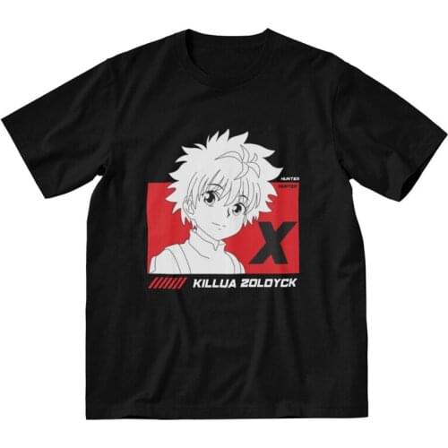 Harajuku Hunter X Hunter Killua Zoldyck T-shirt Men Fashion T Shirt Short Sleeve Hxh Anime Manga Tshirt 100% Cotton Tee Top Gift