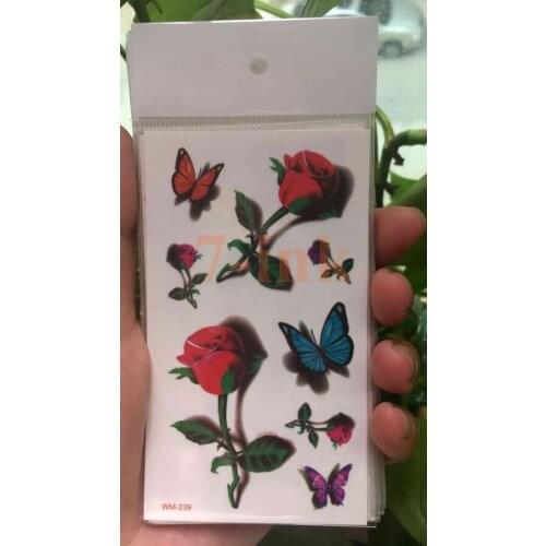 Water Transfer fake tattoo body art sexy 3D rose tattoo flower Waterproof Temporary Tattoo flash tattoo for man woman 10.5*6 cm