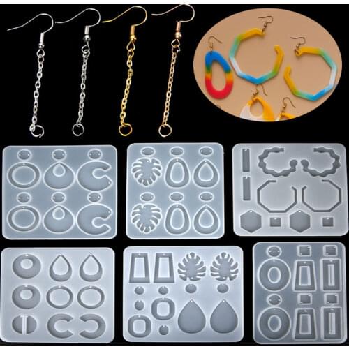 Earring Hooks Making Silicone Mold For DIY UV Epoxy Resin Molds Jewelry Making Tools Dried Flower Resin Casting Mould Handmade