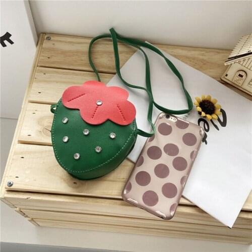 Little Girls Strawberry Purse Mini Crossbody PU Clutch Shoulder Bag for Toddlers Satchel