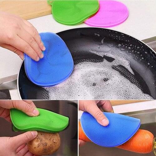 Multi-Purpose Dishwashing Silicone Cleaning Brush Heat-Resistant Mat Dish Towel Washing Rags Kitchen Tools Kitchenware Dishcloth