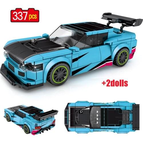 City Technical Champions Sports Racing Car Model Building Blocks MOC Super Vehicle Figures Bricks Toys For Children Gift