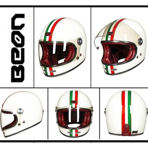 2019 New ECE Certification Full Face Motorcycle Helmet Retro Moto Racing locomotive Motorbike Helmets Made of Glass Fiber