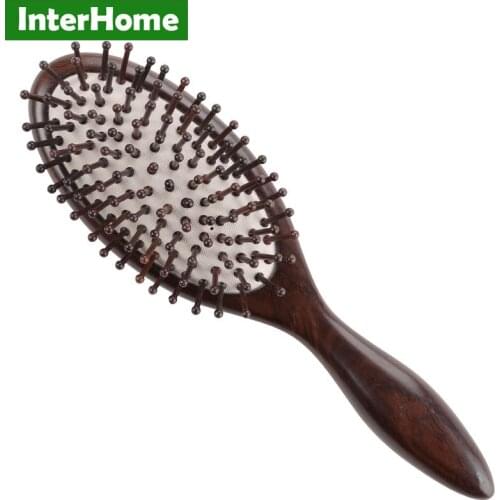 Natural Sandalwood Wood Brush Healthy Care Massage Hair Combs Antistatic Detangling Airbag Hairbrush Hair Styling Tool