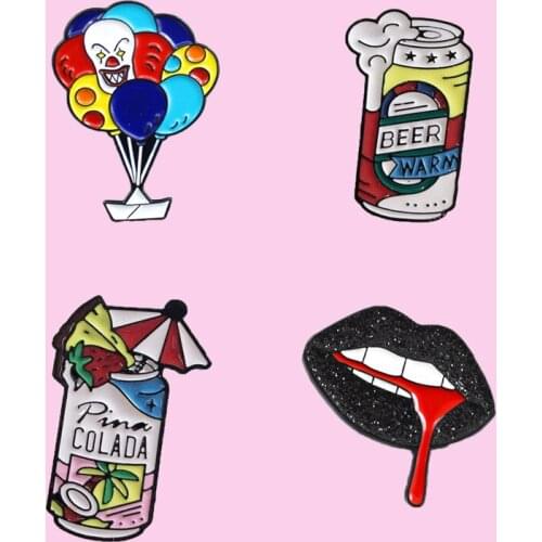 New fashion sexy mouth color hot air balloon more than a variety of colors cola badge brooch shirt backpack jewelry