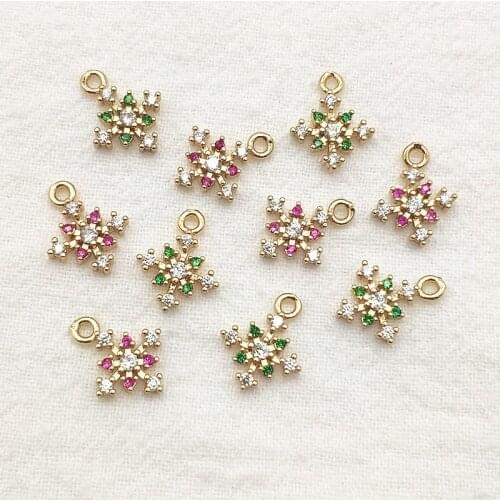 New Arrival! 13X10mm 50pcs Cubic Zirconia Copper Charm For Handmade Necklace Earring DIY Parts Jewelry Findings & Components