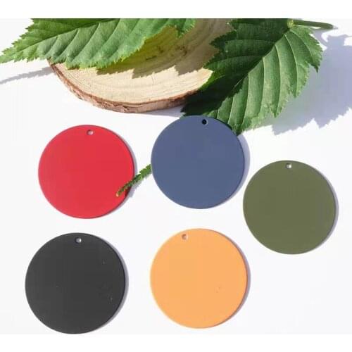 New simple Chinese style round spray paint rubber ladies jewelry accessories DIY handmade earrings necklace pendants Party gifts