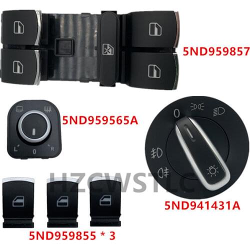 New 5ND959565A 5ND959857 5ND959855 5ND941431A For VW Passat B6 Tiguan Jetta Golf MK5 MK6 CC Headlight Mirror Window Switch