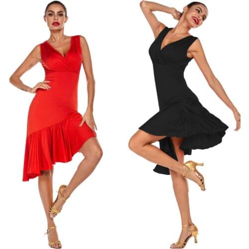 New Latin Dance Dress Training Female Adult Summer Ballroom Dance Tango Salsa Rumba Costume