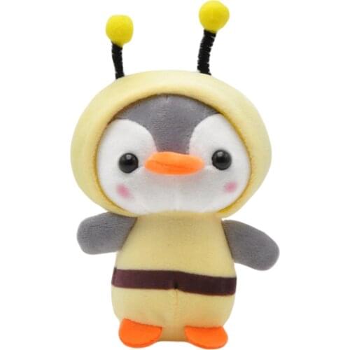 Bee Animal Plush Doll Pendant Cute Animal Keychain Ring Key Holder Bag Decor Toys for Children Girl Birthday Kawaii Gifts 2021