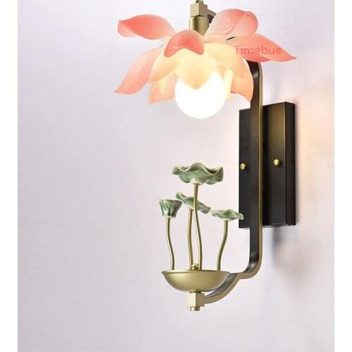 Simple Modern Wall Lamp New Chinese Wall Lamp Bedroom Bedside Lamp Aisle Balcony Creative Light LivingRoom Background Wall Light