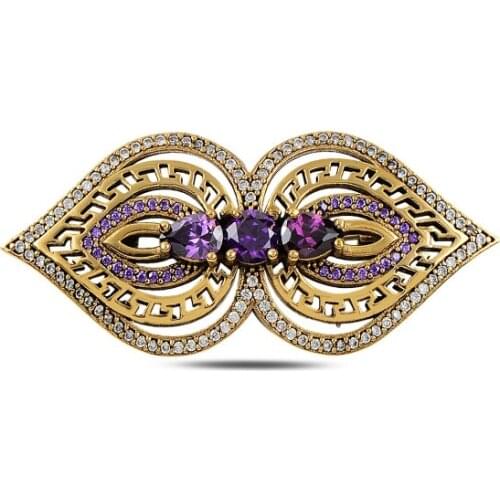 Silver 925 Sterling Zircon Cubic Zirconia Authentic Brooch