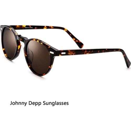 Johnny Depp Sunglasses Polarized Lens Men Women Acetate Frame Cats Eye Sun Glasses Top Quality Brand Vintage Driving Shades