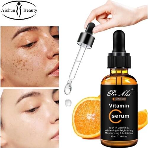 Vitamin C Whitening Face Serum Moisturizing Acne Removal Anti-wrinkle Anti-Aging Firming Brightening Facial Essence liquid 30ml