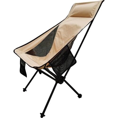 Outdoor Camping Chair Oxford Cloth Portable Folding Seat With Pillow For Fishing Festival BBQ Beach Stool With Net Bag
