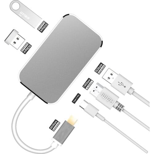 USB Type C To HDMI-compatible USB 3.0 Adapter Type-C 4K HD Digital AV Multiport Adapter USB-C HUB Adapter For MacBook