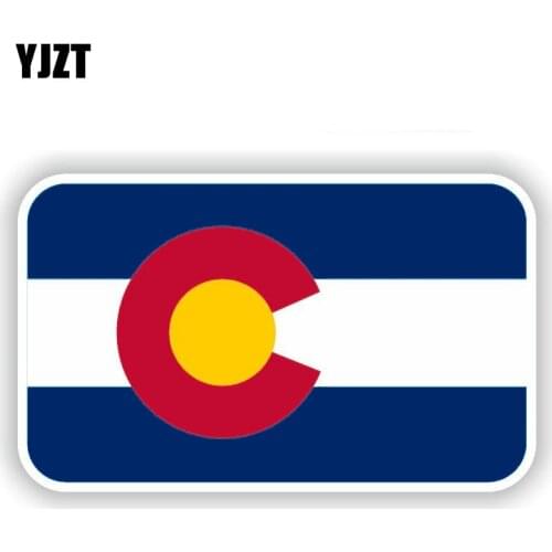 YJZT 13.1CM*7.7CM Car Accessories Colorado USA Flag Car Sticker PVC Decal 6-1600