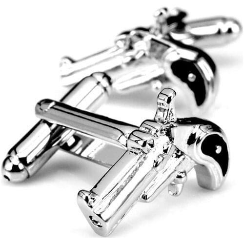Free shipping French cuffs cufflinks stainless steel gun design new arrival cufflinks wholesale and retail