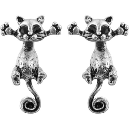 Cat Women Stud Earrings jewellery,Original Metal Animal earring cool gift for mens girls kids