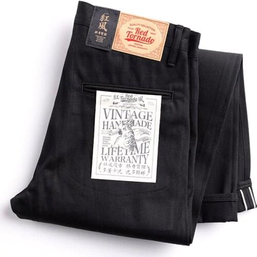 DN-0002 Vintage 14 Oz Indigo Selvage Stylish Trousers Mens Casual Chino Raw Denim Jean Pants Size 28-42