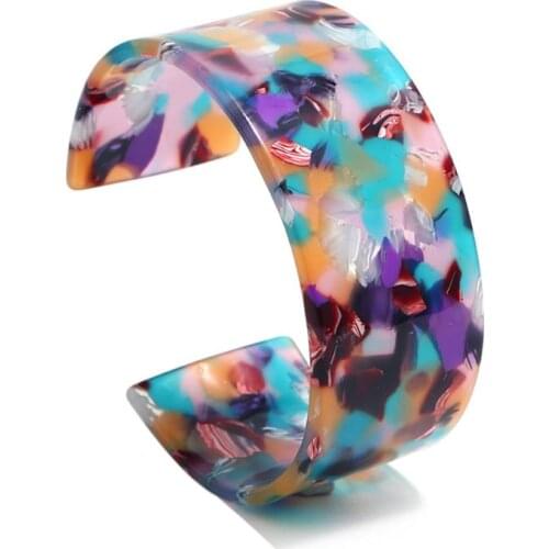1PC Leopard Bangle Acetate Resin Opening Bracelet Women Lady Charms Acrylic Decoration Floral Print Fashion Trend Gifts Elegant