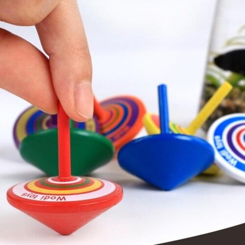 1pc Kids Wood Gyro Toys for Children Adult Relief Stress Desktop Spinning Top Toys Kids Birthday Christmas Gifts Random Color