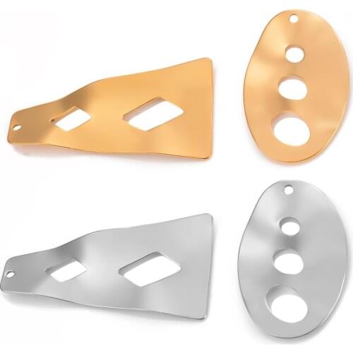 10Pcs/Lot New Gold Stainless Steel High Quality Irregular Earrings Format Charms Pendants DIY Connection Jewelry Making