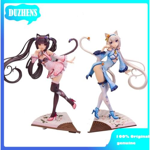 100% Original genuine NEKOPARA Chocolate and vanilla Cheongsam PVC Action Figure Anime Figure Model Toys Figure Doll Gift