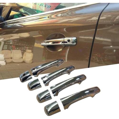8 Pcs Car Outer Side Door Handle Cover Trim With Smart Key Hole For Volvo XC60 2014 2015 2016 Protect Car Accessories