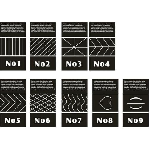 9 Piece/lots 3D Magnet Stick Cat Eye Strong for Manicure Cat Eye Nail Gel Polish Varnish Tips Builder Nail Art Magnetic Design