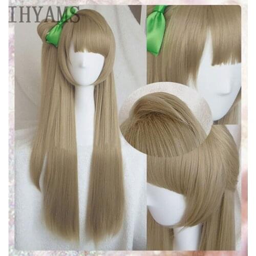 Anime LoveLive! Love Live Kotori Minami Wig Halloween Hair Cosplay Wigs + Green Bow Hairpin + Free Wig Cap