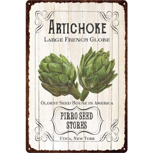 Artichoke Large Fresh Oldest Seed House Rustic Metal Plate Tin Sign Vintage Retro Man Cave Bar Garden Wall Decor 12"x8"