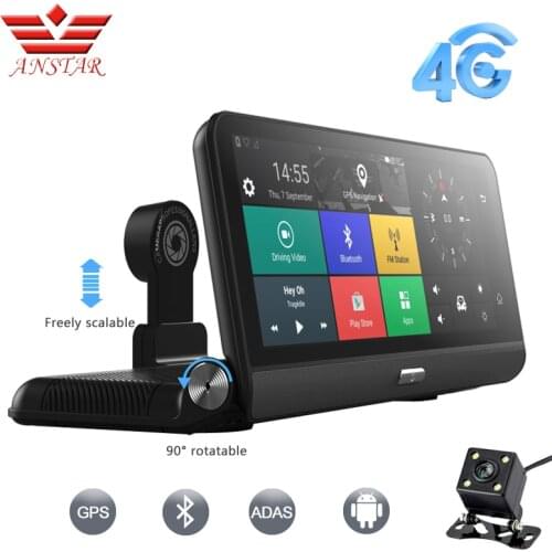 ANSTAR Pro 3G/4G Car DVR Camera GPS 8" Android 5.1 FHD 1080P WIFI Video Recorder Dash cam Registrar Parking Monitoring Dual Lens
